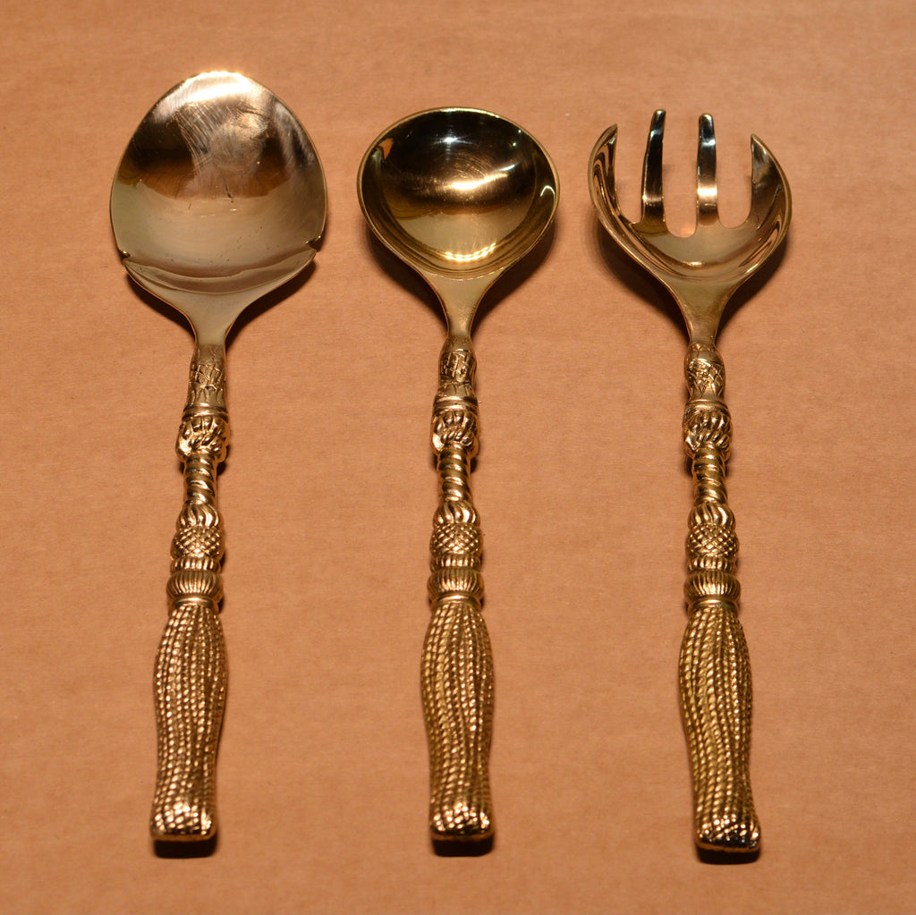 Brass Serving Spoon Set - Needs Store